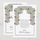 Rustige witte rozen bruiloft Hartelijk dank Bedankkaart (Voorkant / Achterkant)