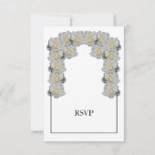 Rustige witte rozen maaltijdopties RSVP-Kaarten RSVP Kaartje (Achterkant)