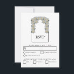 Rustige witte rozen maaltijdopties RSVP-Kaarten RSVP Kaartje<br><div class="desc">Dit ontwerp is uitgerust met rozenwitte rozen. De witte rozen worden gecomplimenteerd door een elegante zwarte rand. De witte tinten van het roos bloemen creëer een roestachtige bloementuin van het land. Elegant bruiloft RSVP-reactiekaartontwerp met moderne elementen. Er zijn ook huwelijksuitnodigingen en andere kantoorbenodigdheden beschikbaar.</div>