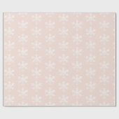 Rustige witte sneeuwvlokken Blush roze Cadeaupapier (Vlak)