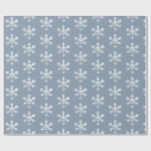 Rustige witte sneeuwvlokken Dusty Blue Cadeaupapier (Vlak)