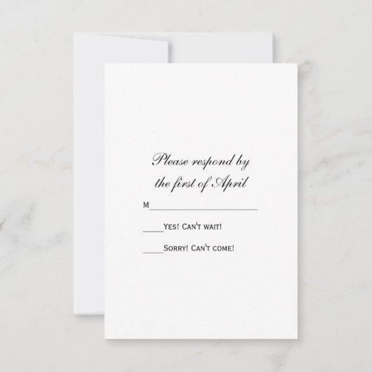 Rustige Witte Tulps Barn Wedding RSVP Reactie (Achterkant)