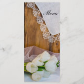 Rustige witte Tulps Land Barn Spring Weddenschap Menu (Achterkant)