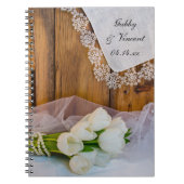 Rustige witte Tulps Land Barn Weddenschap Notitieboek (Voorkant)