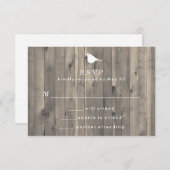 Rustige Witte vogel op Wooden Achtergrond RSVP (Voorkant / Achterkant)