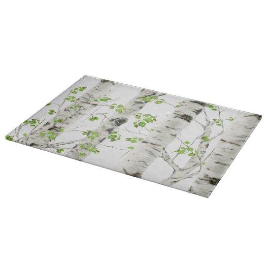 Rustige witte vogelboom snijvlak snijplank (Hoek)