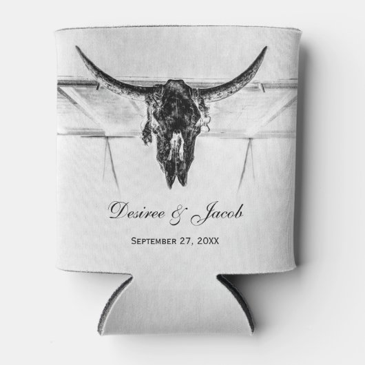 Rustige witte zwarte Westerne Koe Huulhuwelijk Blikjeskoeler (Voorkant)