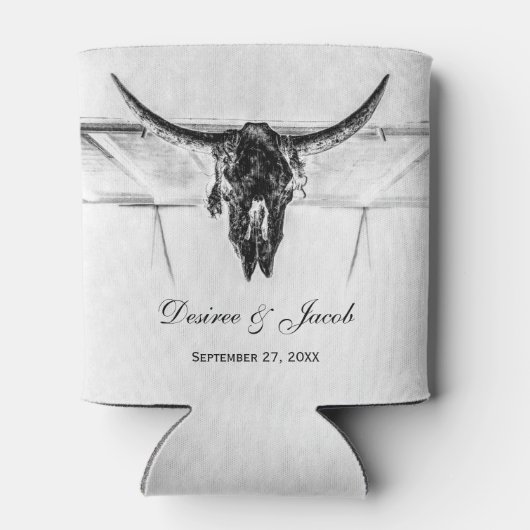 Rustige witte zwarte Westerne Koe Huulhuwelijk Blikjeskoeler (Achterkant)