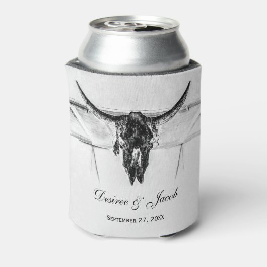 Rustige witte zwarte Westerne Koe Huulhuwelijk Blikjeskoeler (Blikje Achterkant)