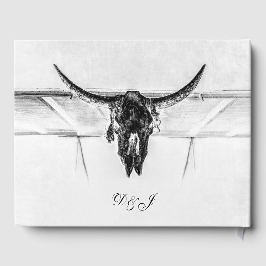 Rustige witte zwarte Westerne Koe Huulhuwelijk Gastenboek (Achterkant)