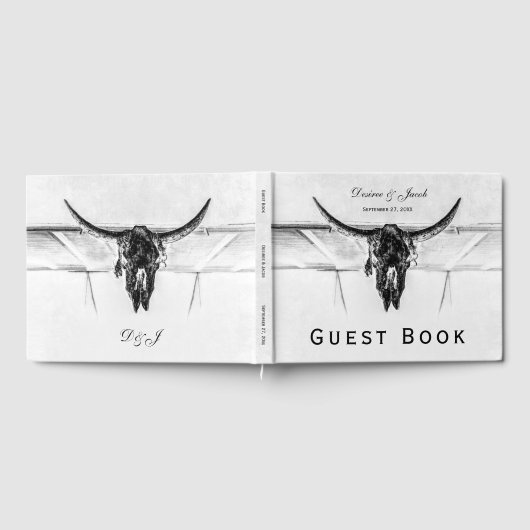 Rustige witte zwarte Westerne Koe Huulhuwelijk Gastenboek (Volledig)