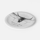 Rustige witte zwarte Westerne Koe Huulhuwelijk Papieren Bordje (Gekanteld)