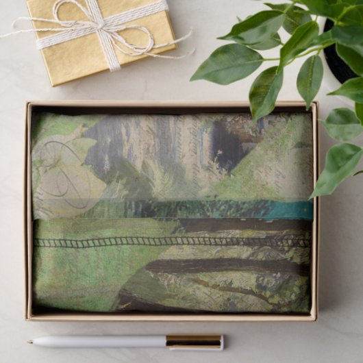 Rustige Woman Green Texture Decoupage Tissuepapier (Geschenk)