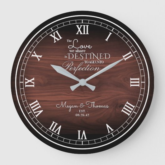 Rustige Wood - Aangepast Jubileum - Grote klok (Voorkant)