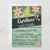 Rustige Wood Background Cookie Exchange Invitation Kaart (Voorkant)