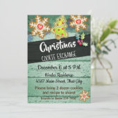 Rustige Wood Background Cookie Exchange Invitation Kaart (Staand voorkant)