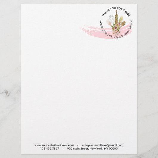 Rustige Wood Bakery Cake Order Form Flyer (Achterkant)