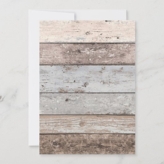 Rustige Wood Beach Palm Tree Wedding Kaart (Achterkant)