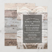 Rustige Wood Beach Palm Tree Wedding Kaart (Voorkant / Achterkant)