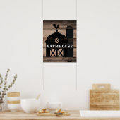Rustige Wood Black Barn Country Wall Art Poster (Keuken)