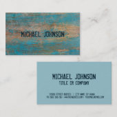 Rustige Wood Blue Peeling Paint Grunge Font Style Visitekaartje (Voorkant / Achterkant)