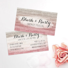Rustige Wood Blush Roze Ombre Shabby Cottage Chic Visitekaartje