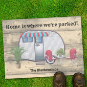 Rustige Wood  Camper Red Chairs Cute Custom Deurmat