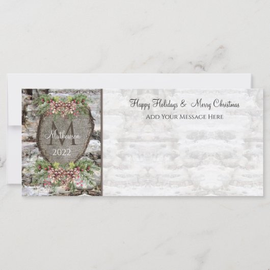 Rustige Wood Carved Heart Family Monogram mas (Achterkant)