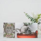 Rustige Wood Carved Heart Family Monogram mas (Staand voorkant)