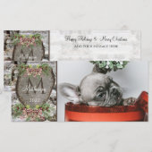 Rustige Wood Carved Heart Family Monogram mas (Voorkant / Achterkant)