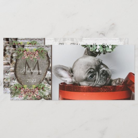 Rustige Wood Carved Heart Family Monogram mas (Voorkant / Achterkant)