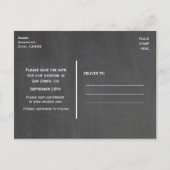 Rustige Wood CHALKBOARD FOTO Save Date Briefkaart (Achterkant)