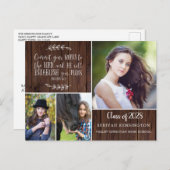 Rustige Wood Christelijk Afstuderen Bijbelversie Briefkaart (Voorkant / Achterkant)