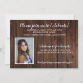 Rustige Wood Christelijk Afstuderen Bijbelversie Kaart (Achterkant)