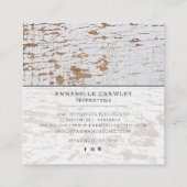 Rustige Wood Country Farmhouse Roos Script Busines Vierkante Visitekaartje (Achterkant)