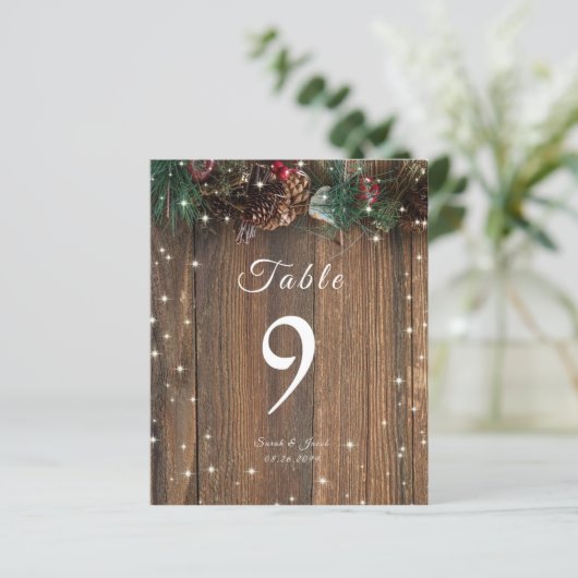 Rustige Wood Country Kerstmis Pine Garland Sparkle (Staand voorkant)