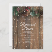 Rustige Wood Country Kerstmis Pine Garland Sparkle Kaart (Voorkant)