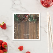 Rustige Wood Country Kerstmis Pine Garland Sparkle Servet (Insitu)