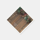 Rustige Wood Country Kerstmis Pine Garland Sparkle Servet (Hoek)