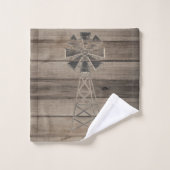 Rustige Wood Country Wind Mill Bad Handdoek (Wasdoekje)