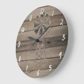 Rustige Wood Country Wind Mill Grote Klok (Hoek)