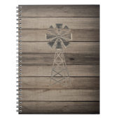 Rustige Wood Country Wind Mill Notitieboek (Voorkant)