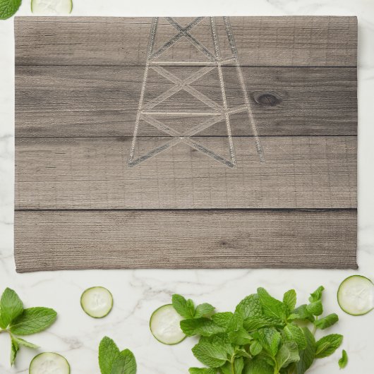 Rustige Wood Country Wind Mill Theedoek (Gevouwen)