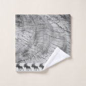 Rustige Wood die Moose Grey Bath Towel Set Bad Handdoek (Wasdoekje)