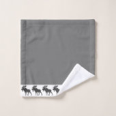 Rustige Wood die Moose Grey Bath Towel Set Bad Handdoek (Wasdoekje)