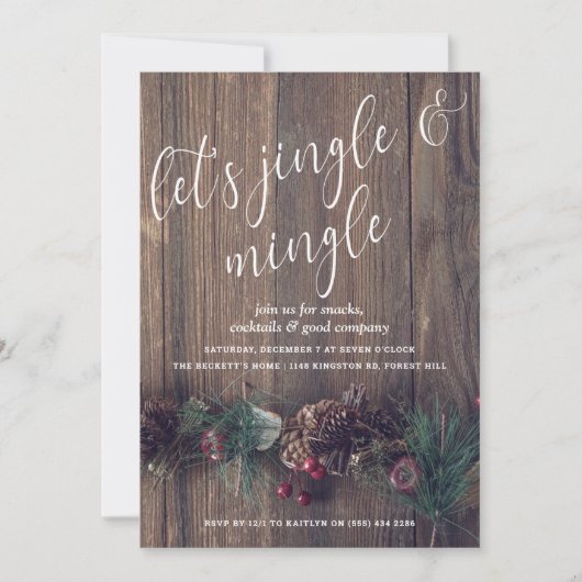 Rustige Wood en feestelijke Pine Cone-feestdag Kaart (Voorkant)