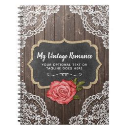 Rustige Wood en kant Floral Chalkboard Country Chi Notitieboek