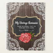 Rustige Wood en kant Floral Chalkboard Country Chi Planner (Voorkant)