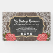 Rustige Wood en kant Floral Chalkboard Country Chi Spandoek (Horizontaal)