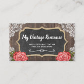 Rustige Wood en kant Floral Chalkboard Country Chi Visitekaartje (Voorkant)